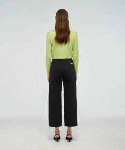 Self-portrait Black High Waisted Straight Leg Jean