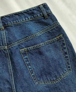 Self-portrait Blue High Waisted Straight Leg Jeans