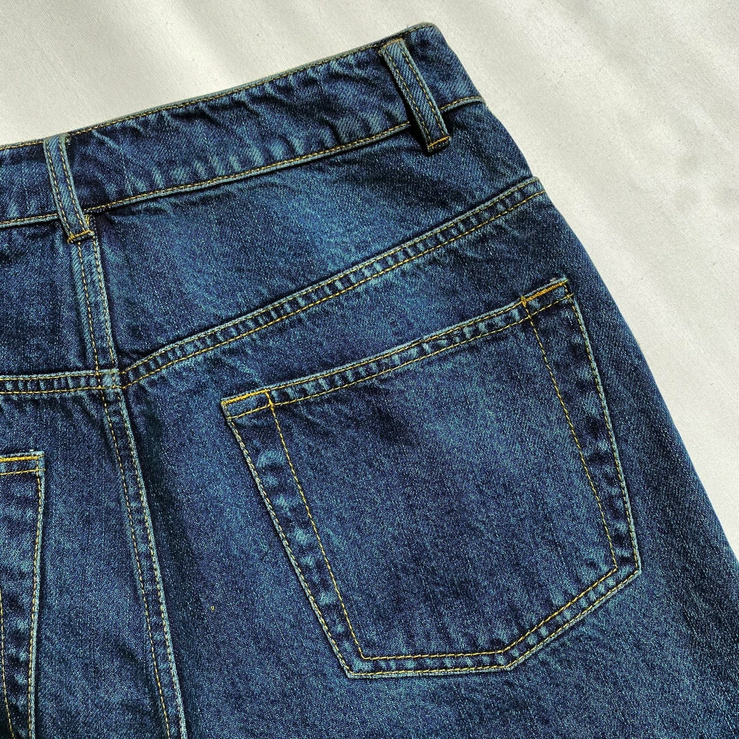 Self-portrait Blue High Waisted Straight Leg Jeans