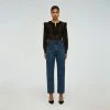 Self-portrait 26'' Blue High Waisted Straight Leg Jean READY TO WEAR