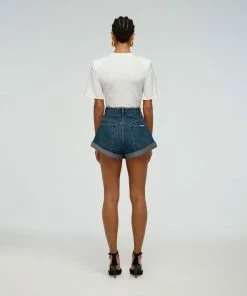 Self-portrait Blue High Waisted Denim Short