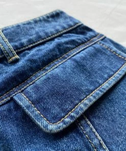 Self-portrait Blue Denim Midi Skirt READY TO WEAR