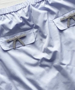 Self-portrait Blue Cotton Midi Skirt