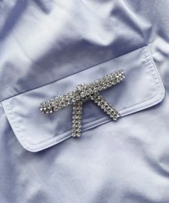 Self-portrait Blue Cotton Midi Skirt