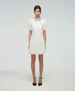 Self-portrait READY TO WEAR Diamante Collar Crepe Dress