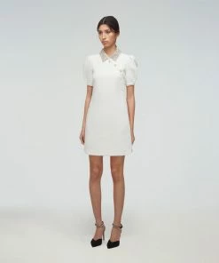 Self-portrait READY TO WEAR Diamante Collar Crepe Dress