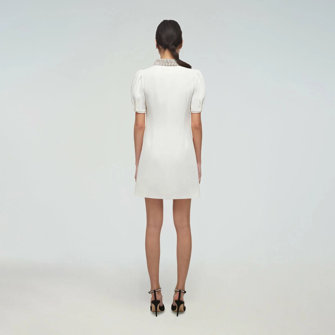 Self-portrait READY TO WEAR Diamante Collar Crepe Dress