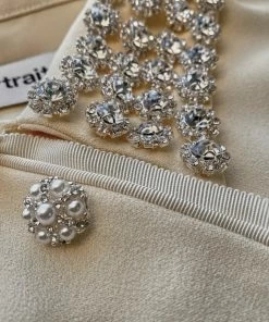 Self-portrait READY TO WEAR Diamante Collar Crepe Dress