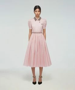 Self-portrait Diamante Collar Cotton Dress READY TO WEAR