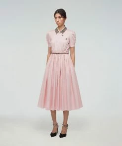 Self-portrait Diamante Collar Cotton Dress READY TO WEAR