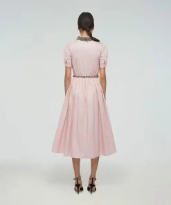 Self-portrait Diamante Collar Cotton Dress READY TO WEAR