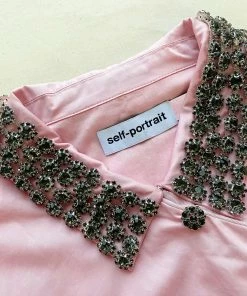 Self-portrait Diamante Collar Cotton Dress READY TO WEAR