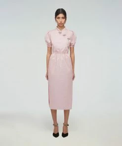 Self-portrait Pink Cotton Midi Dress READY TO WEAR