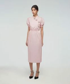 Self-portrait Pink Cotton Midi Dress READY TO WEAR