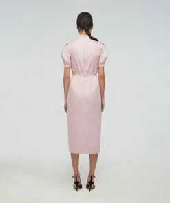 Self-portrait Pink Cotton Midi Dress READY TO WEAR