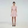 Self-portrait Pink Guipure Lace Taffeta Mini Dress