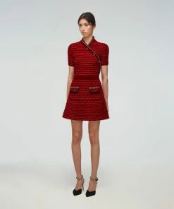 Self-portrait Red Stripe Knit Dress