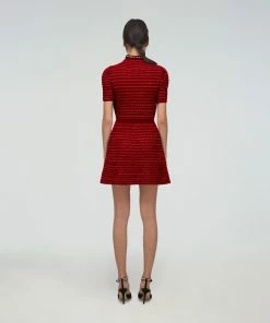 Self-portrait Red Stripe Knit Dress