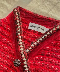 Self-portrait Red Stripe Knit Dress