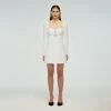 Self-portrait White Crepe Diamante Mini Dress