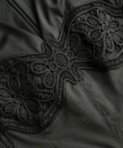 Self-portrait Black Cotton Cut Out Midi Dress READY TO WEAR