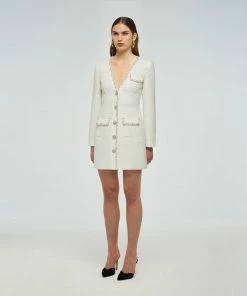 Self-portrait Cream Boucle Mini Dress