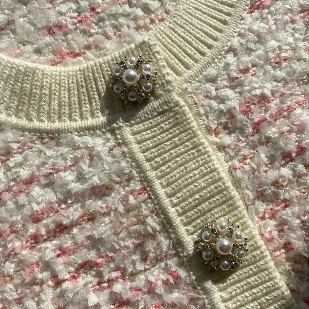 Self-portrait Textured Knit Cardigan