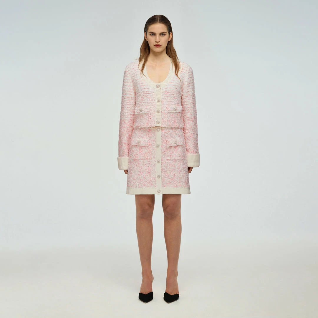 Self-portrait Textured Knit Skirt READY TO WEAR