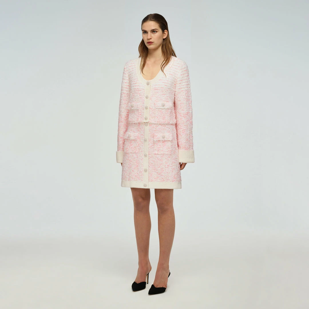 Self-portrait Textured Knit Skirt READY TO WEAR