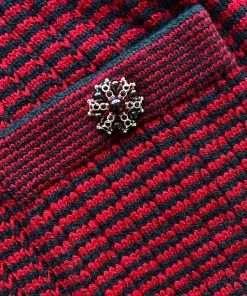 Self-portrait Red And Navy Stripe Knit Dress READY TO WEAR