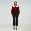 Self-portrait Red And Navy Stripe Cardigan