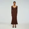 Self-portrait Crossover Knit Midi Dress