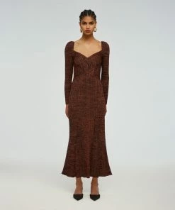 Self-portrait Crossover Knit Midi Dress