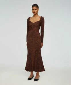 Self-portrait Crossover Knit Midi Dress