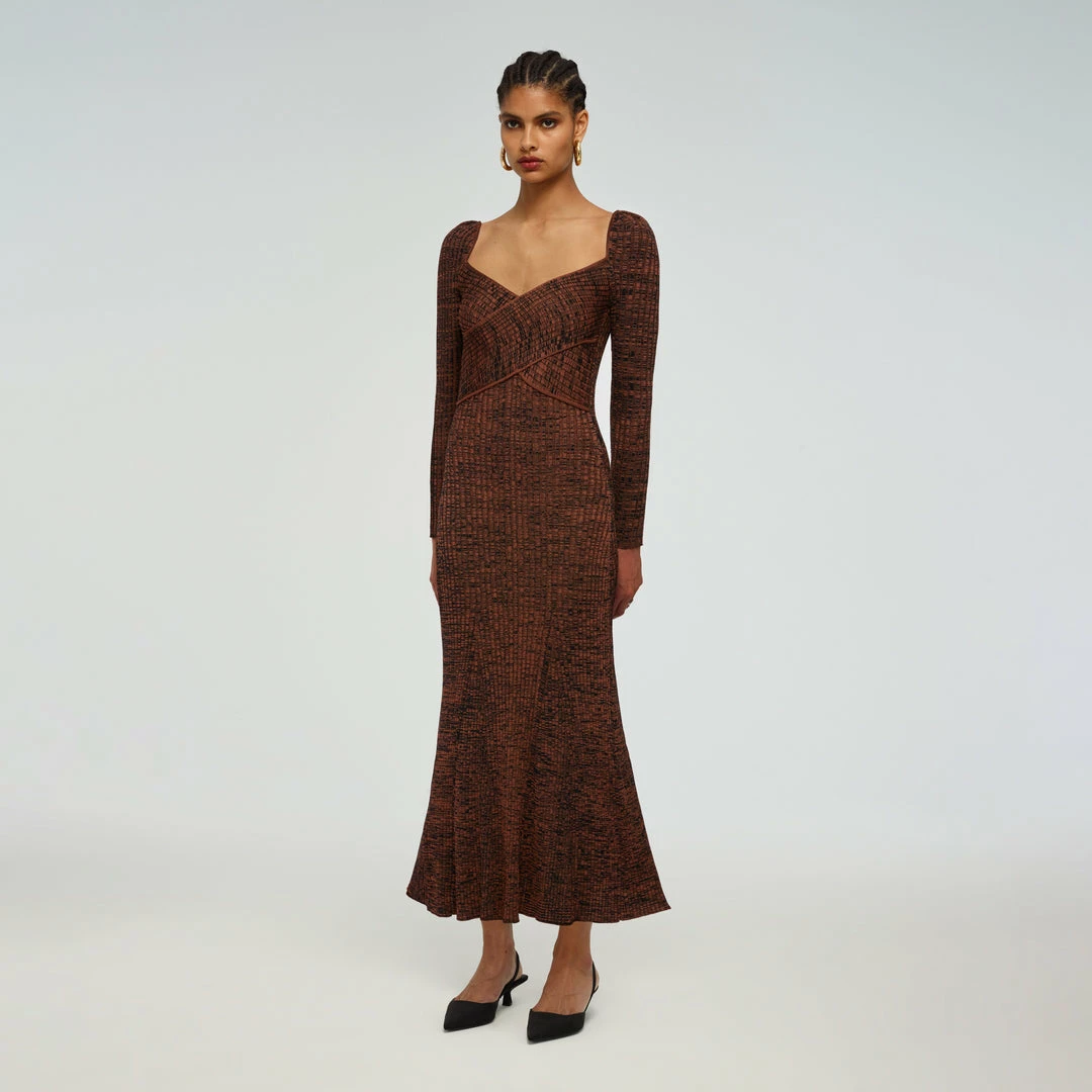 Self-portrait Crossover Knit Midi Dress