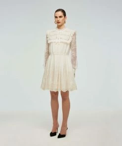 Self-portrait Dresses Ivory Broderie Chiffon Dress