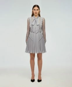 Self-portrait READY TO WEAR Chiffon Scallop Mini Dress