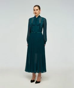 Self-portrait Blue Denim Midi Skirt READY TO WEAR