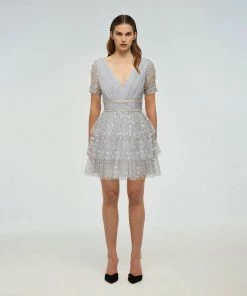 Self-portrait Cluster Sequin Mini Dress