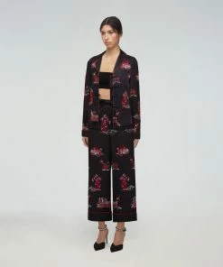 Self-portrait Embroidered Crepe Trouser