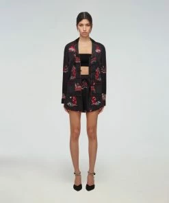 Self-portrait Embroidered Crepe Short