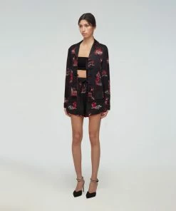 Self-portrait Embroidered Crepe Short