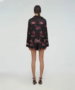 Self-portrait Embroidered Crepe Short