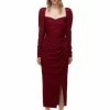 Self-portrait Burgundy Iris Wrap Midi Dress READY TO WEAR