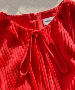 Self-portrait NEW ARRIVALS Red Chiffon Midi Dress