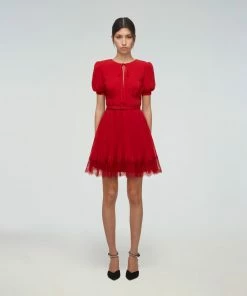 Self-portrait READY TO WEAR Red Chiffon Mini Dress