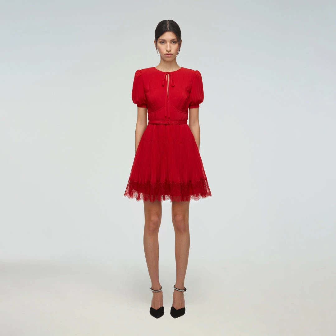 Self-portrait READY TO WEAR Red Chiffon Mini Dress