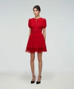 Self-portrait READY TO WEAR Red Chiffon Mini Dress