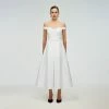 Self-portrait Taffeta Off Shoulder Midi Dress