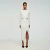 Self-portrait READY TO WEAR White Jersey Cut Out Dress